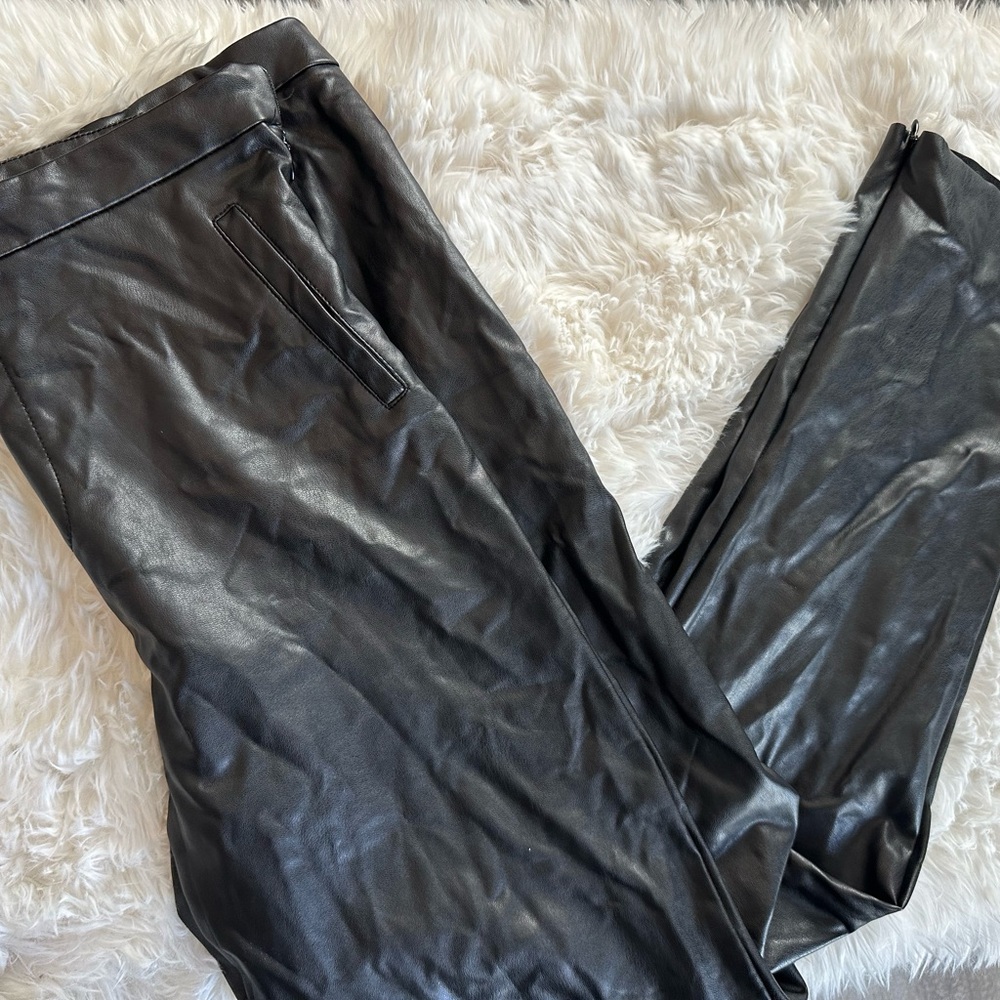 Black Faux Leather Pants